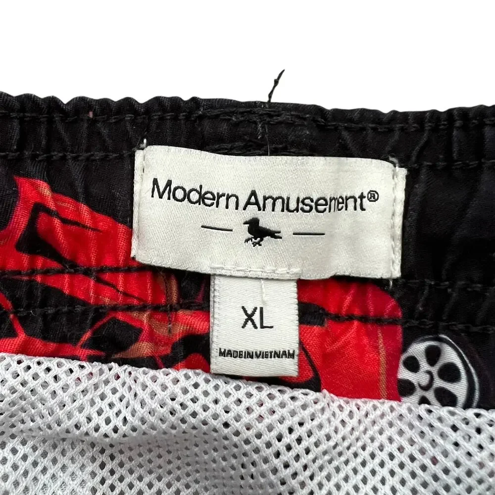 Modern Amusement Mens Sport Car Mesh Lined‎ Swim Trunks Shorts Drawstrings XL